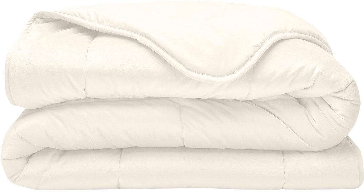 Dekbed zonder Overtrek - Superzacht Velvet - Beige - Tweepersoons - 240 x 200 - Wasbaar & Drogergeschikt - Hotel Chique
