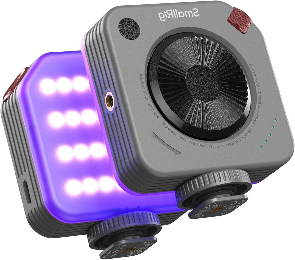 Mini LED Lamp - Draagbare Verlichting - Video Opnames - Dubbele Knop Bediening - 6.7 x 6.7 cm - Grijs