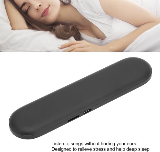 Kussenluidspreker - Mini speaker - Ontspannen slapen - Beengeleiding technologie - 6.1x1.5x0.5 inch - Zwart — afbeelding 5