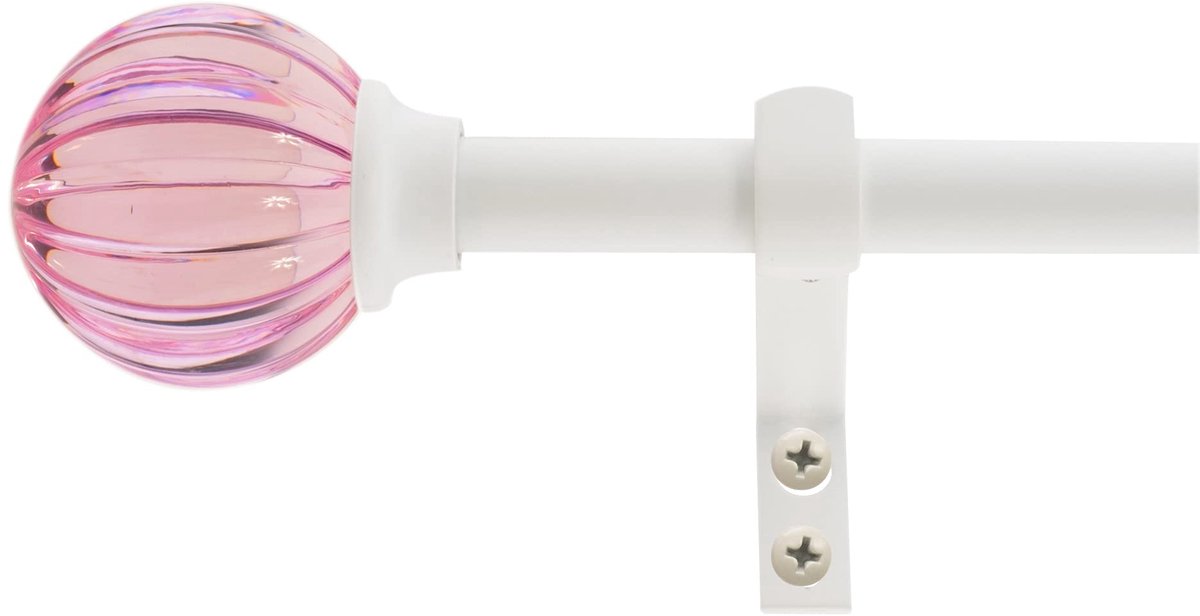 5/8 "gecanneleerde kogelgordijnroede, 61 tot 112 cm, roze