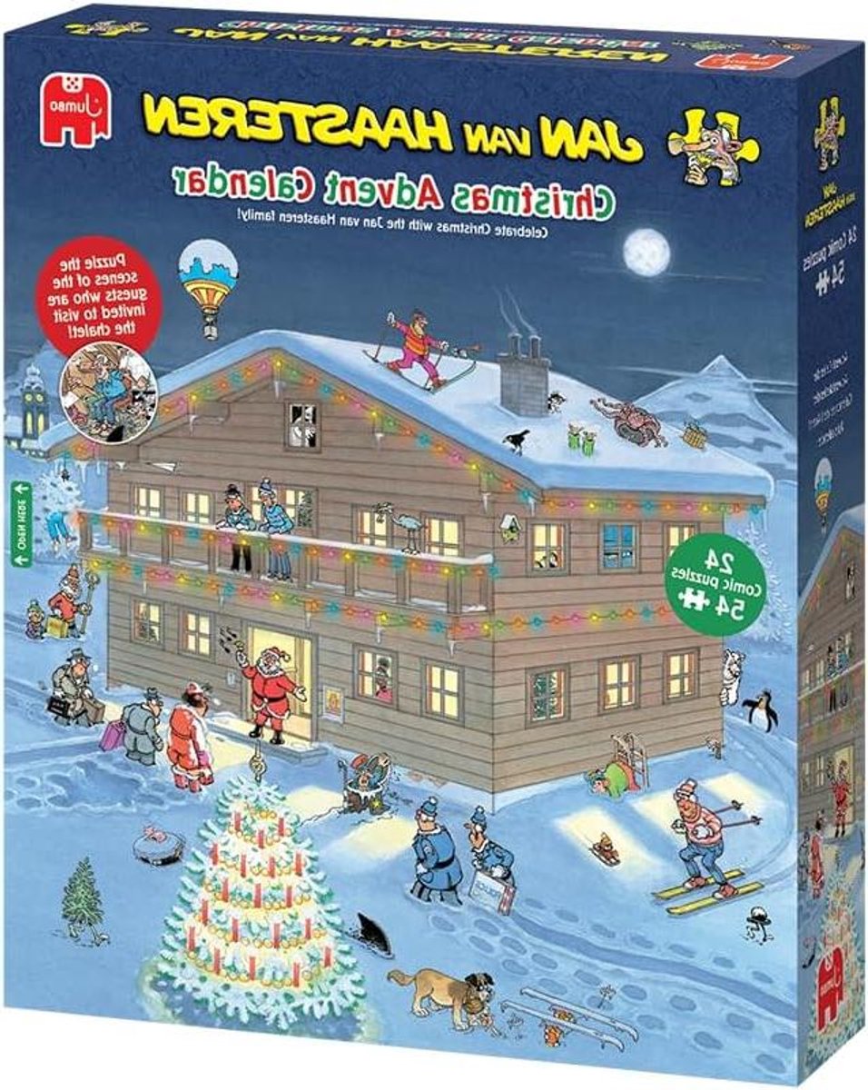 Kerst Puzzel Kalender - Advent Puzzels - Feestdagen Aftellen - 24 Kleine Puzzels - 54 Stukjes Per Puzzel - Meerkleurig
