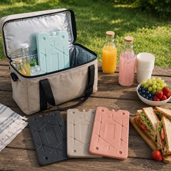 Excellent Houseware Koelelement Ice Pack - 2x - zwart - polyethyleen - 350 gr - 24 x 14 x 1.5 cm van Excellent Houseware — afbeelding 3