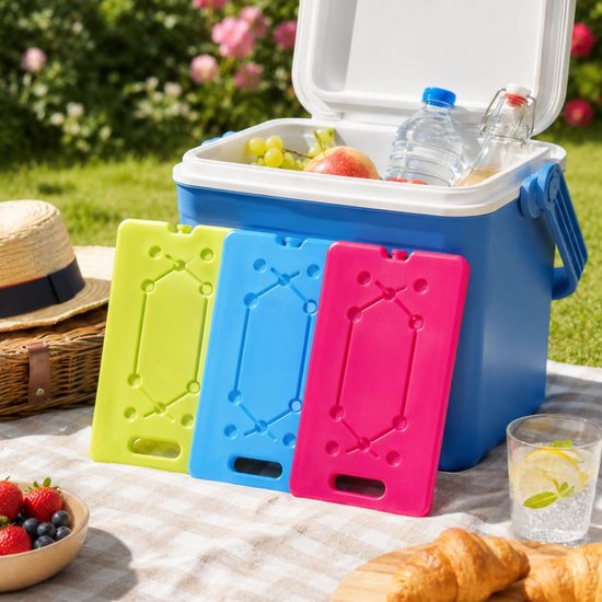 Plasticforte koeltas Koelelementen - 3x - lime groen - plat - 800 gram - 30 x 20 x 1.5 cm - dunne uitvoering van PlasticForte — afbeelding 5