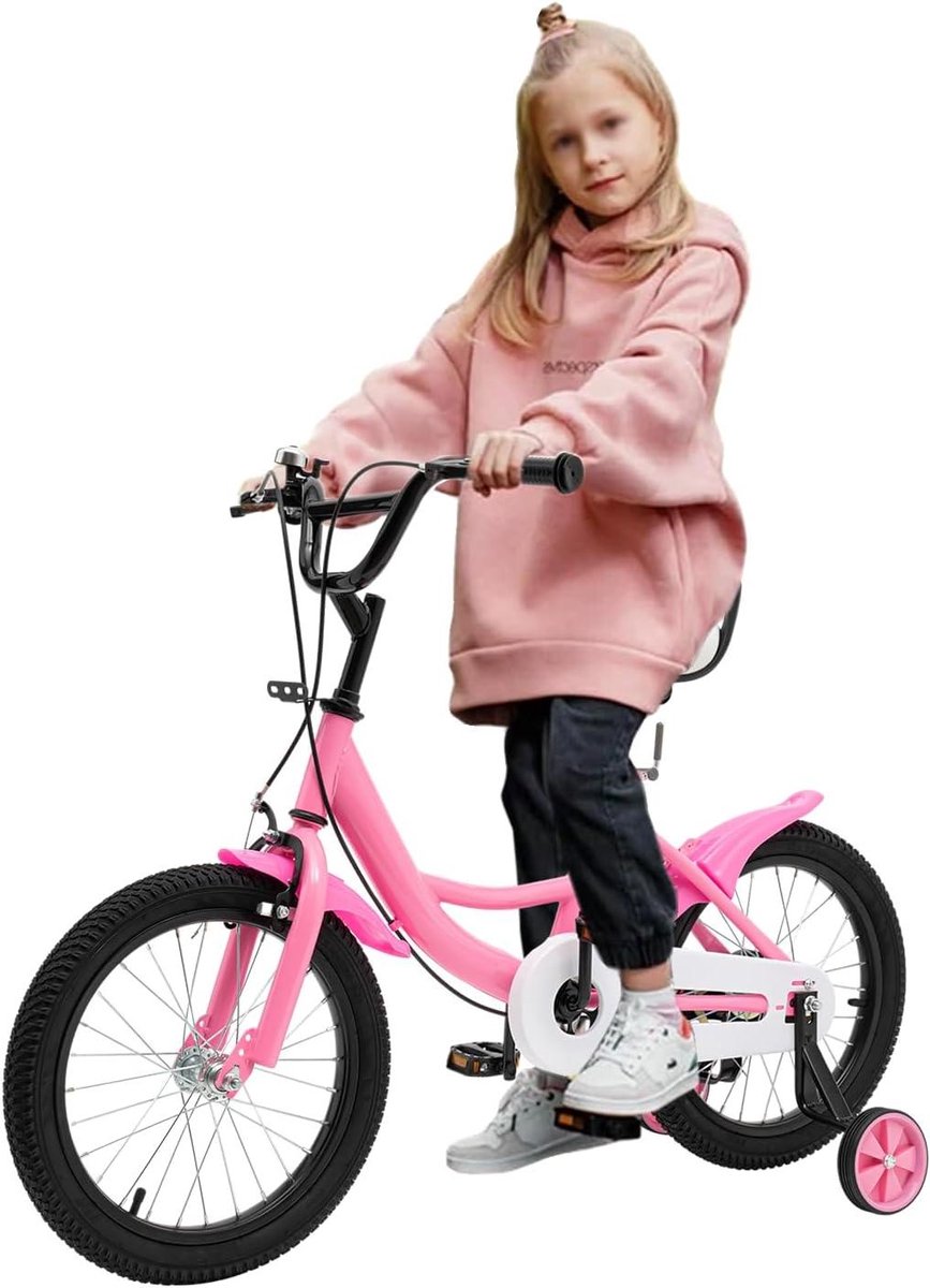 Kinderfiets 16 Inch Loopfiets Veilig Leren Fietsen In Hoogte Verstelbaar 16 Inch Wielen Roze