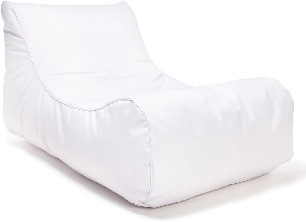 Zitzak Fauteuil - Lounge stoel - Buiten Ontspannen - Met opbergvak - 115x65x60cm - Wit