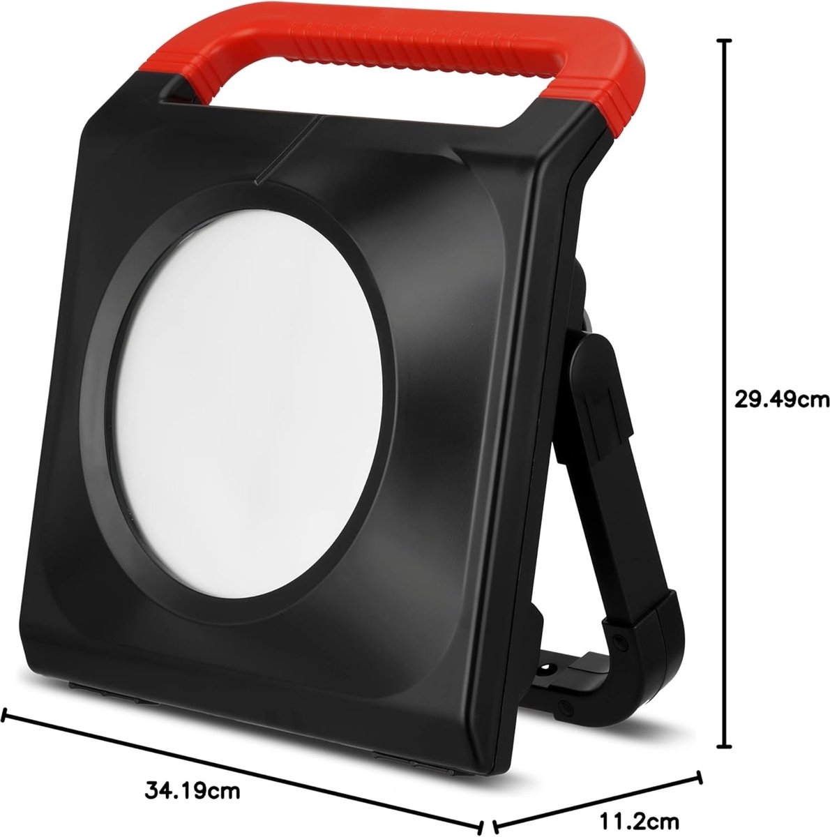 Werkplaatslamp met stopcontacten - Bouwlamp LED - Verlichting werkplek - Dubbele geïntegreerde stopcontacten - 3 meter kabel - Zwart