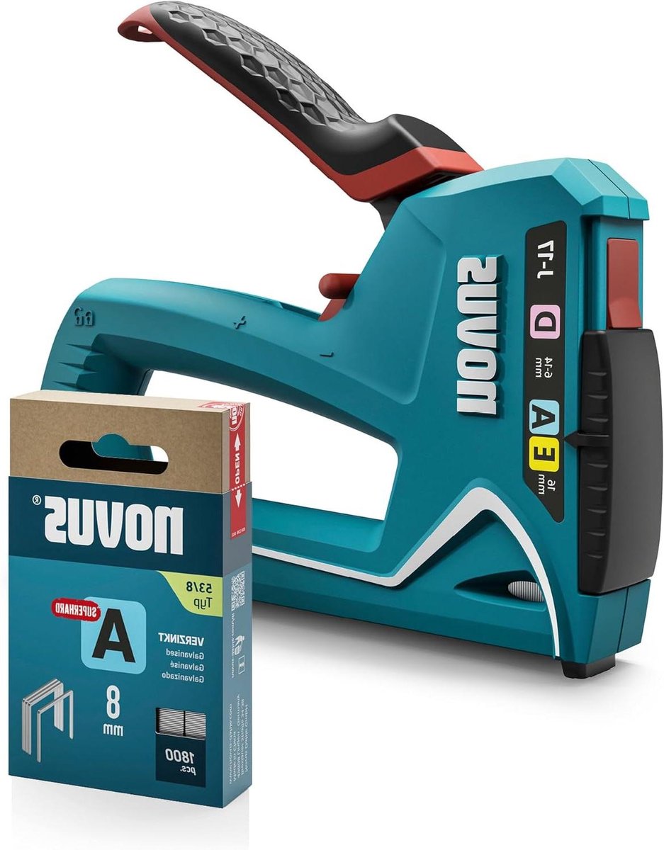 Handnietmachine Set - 3-in-1 Tacker - Bevestigen van Materialen - Verwisselbare Klemmen - 1800 Nietjes - Blauw