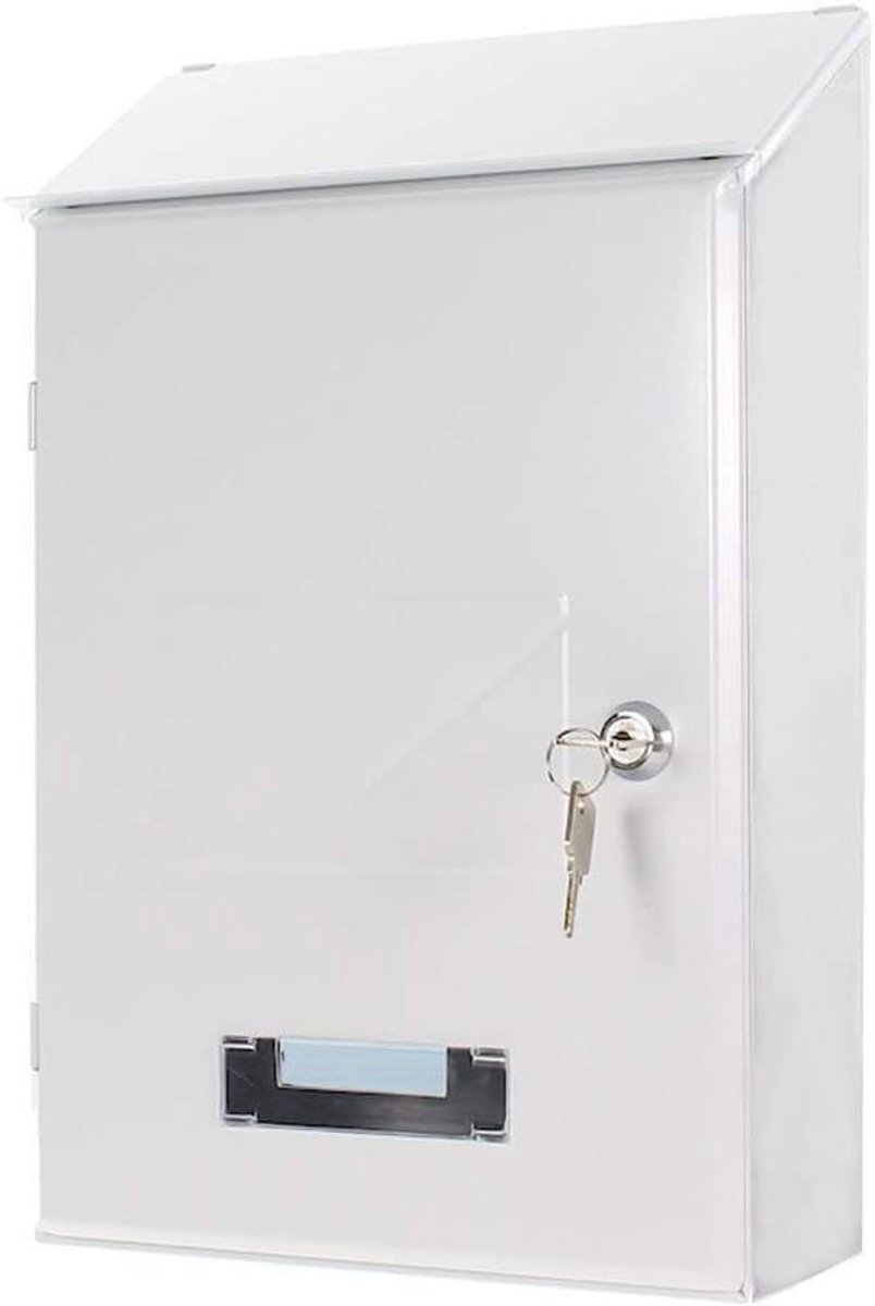 Brievenbus - Wandmodel Post - Post Ontvangen - Cilinderslot Sluitsysteem - 36x23.5x9.5 cm - Wit
