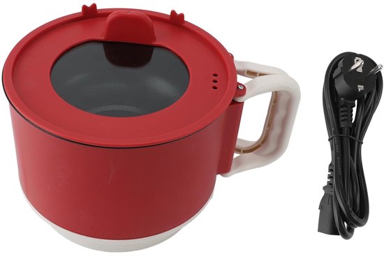 Elektrische Kookpot, Multifunctioneel Kooktoestel met Antiaanbaklaag, Capaciteit van 1,8 Liter, Vermogen van 450 W, Opvouwbare Handgreep, voor (EU-stekker 220V 6A) — afbeelding 3