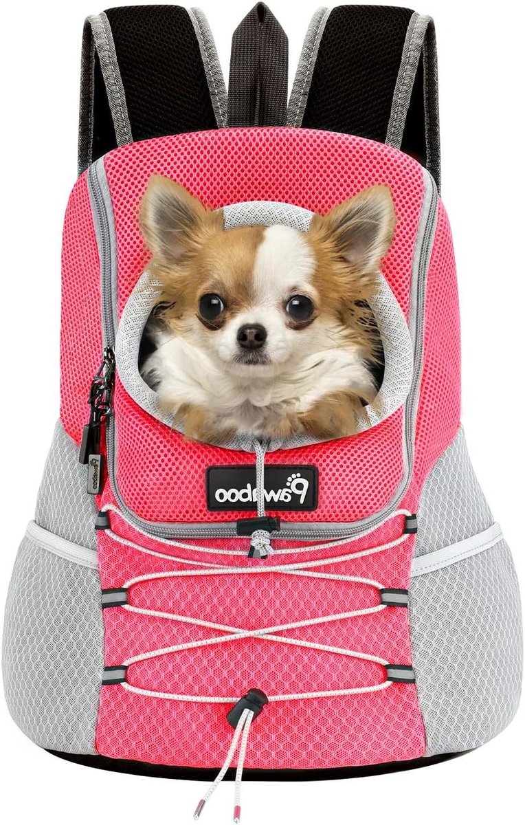 Hondendrager Rugzak - Voordrager Puppy - Buitenactiviteiten met Hond - Verstelbare Veiligheidsriem - M tot 4.5kg - Roze