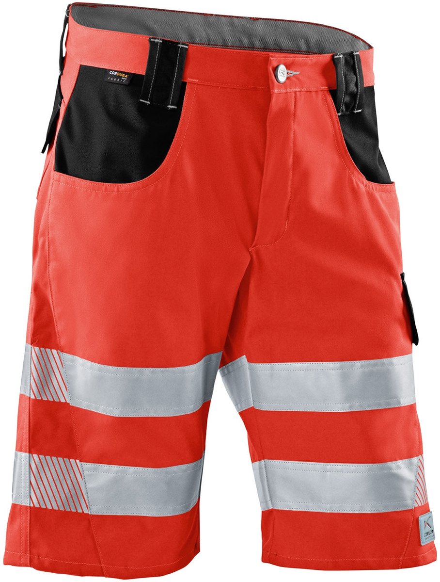 KÜBLER PSA REFLECTIQ 23078341 Hi Vis Reflecterend Korte Werkbroek HEREN Werkshort Waarschuwingsrood Zwart