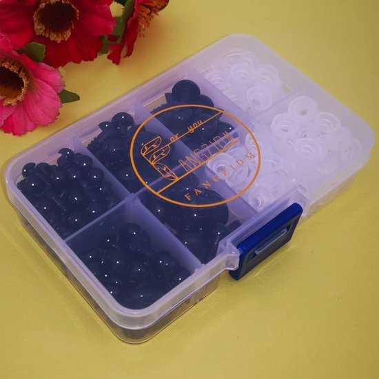 Ogen en veiligheidsneuzen met sluitringen, 6-10 mm, zwart, kunststof, speelgoedogen voor poppenproductie, speelgoed, accessoires, doe-het-zelf — afbeelding 5