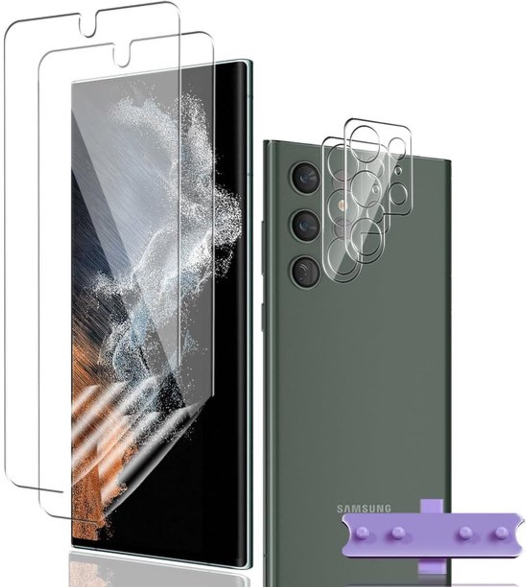 Aladdien - Beschermfolie Galaxy S22 Ultra - Pantserfolie - Eenvoudige