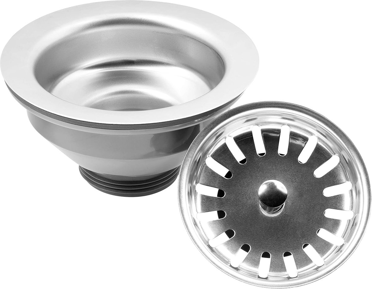 Rezyklat Manchet voor spoelbakken, 1 1/2 inch AG, gemaakt van gerecyclede kunststoffen, Made in Germany kwaliteit, zeefmandje, afvoerzeef, gootsteenafvoerzeef, T352020R