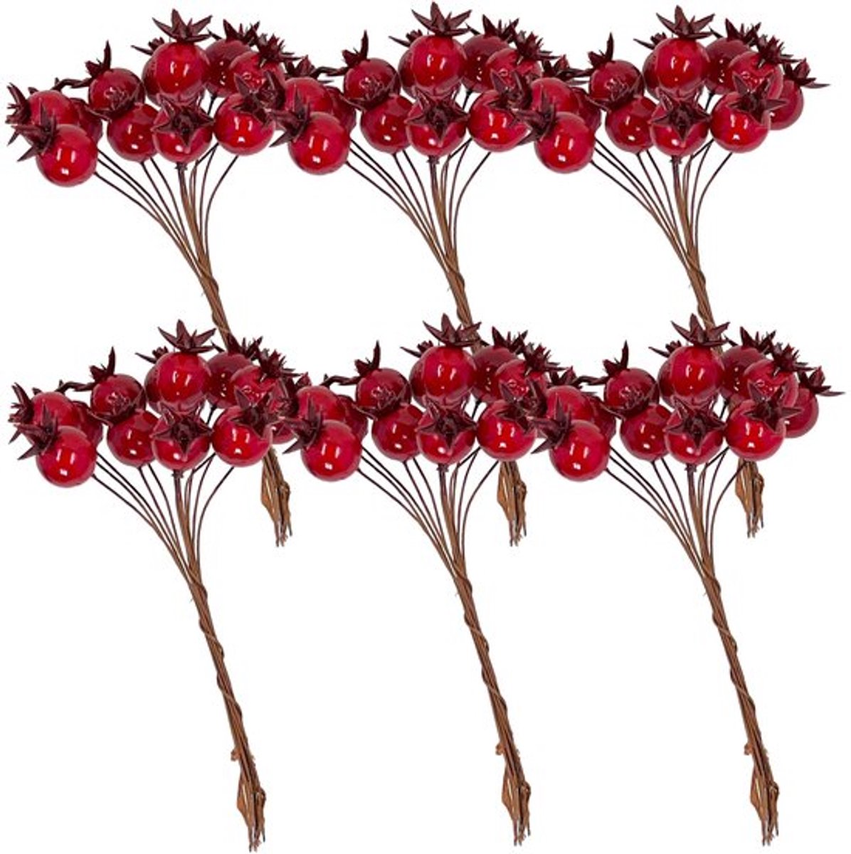 Dailygoods- Kunstbessen Set van 6 - Hoogwaardige Kerstdecoratie