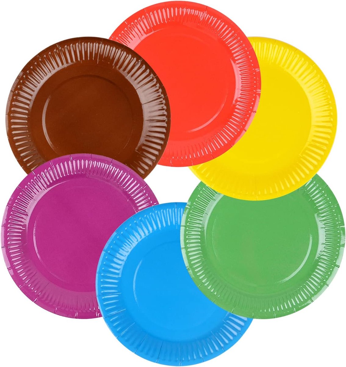 Bord, 60 stks DIY Kleurrijke Papieren Borden 7in Ronde Paperplate, Creatieve Servies Party Accessoires voor Kinderen Verjaardagsfeestje Bruiloft