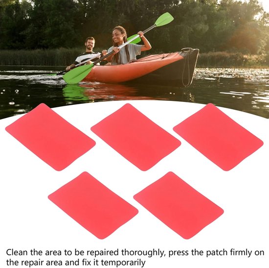 Boot Reparatie Patch - Waterdichte Stickers - Watersport Onderhoud - Sterk PVC Materiaal - 5 Stuks - Rood — afbeelding 2