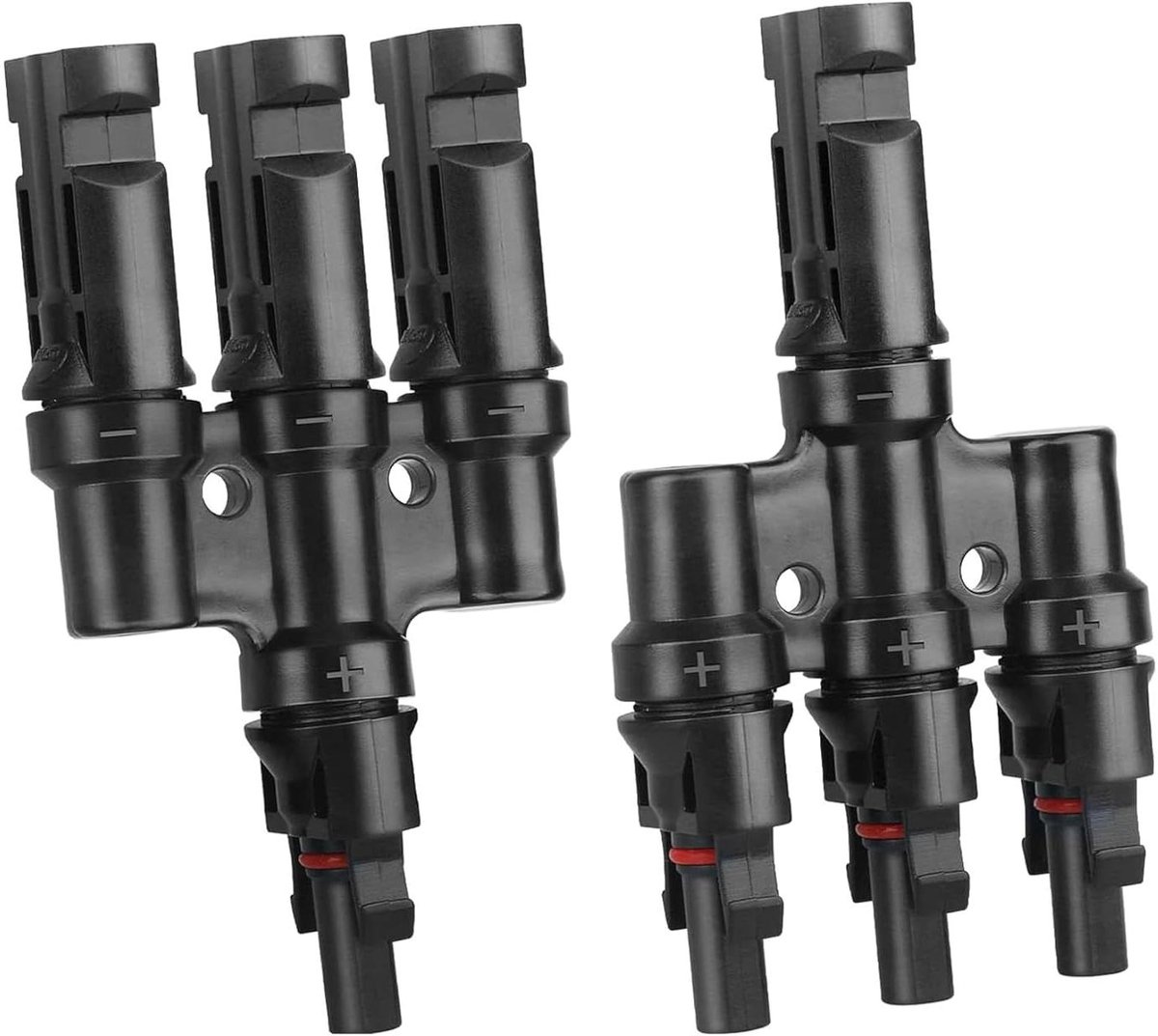 Zonnepaneel Connectoren - T-splitser Kabel - Zonne-energie Koppelen - IP67 Waterdicht - 14-10 AWG - Zwart