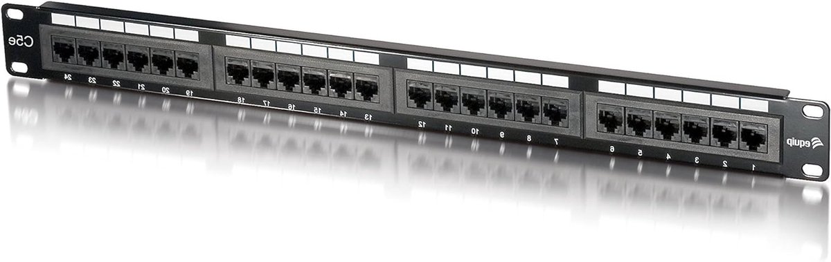 Patchpaneel 48 Poorten - Netwerkverdeler RJ45 - Netwerk Organiseren - Dual IDC Compatibel - 19 inch 1HE - Zwart
