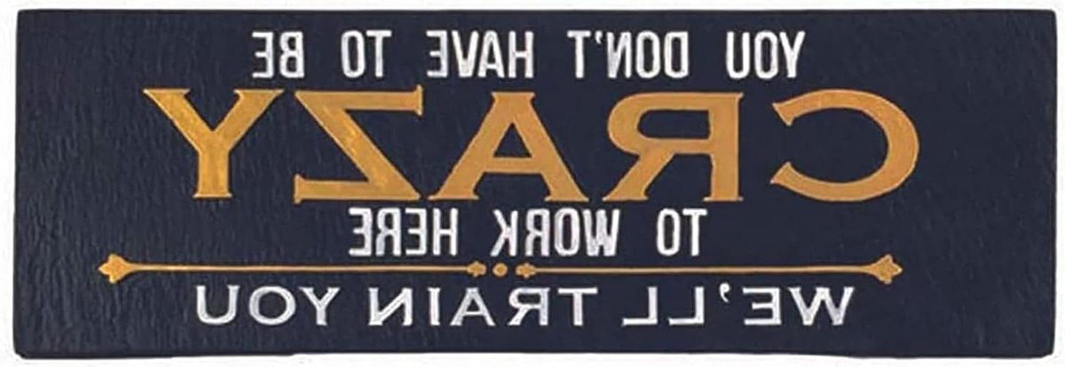 Burobord - Tekstbord Bureau - Kantoor Humor - Grappige Tekst - 19.8 cm - Zwart