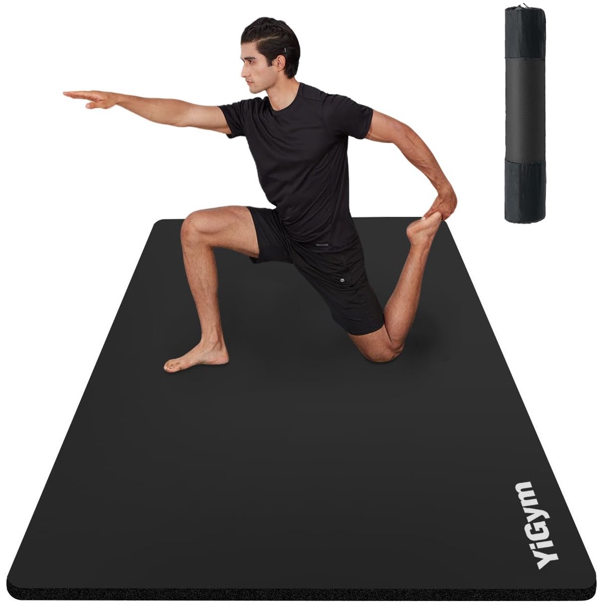 SnelShoppen - YiGym Yogamat Oefenmat 195×90 cm Dikke Fitnessmat voor Yoga, Pilates, Gym, Thuis, Sport, Antislip, Hoogwaardig, 1,0 cm Dikte, Blauw