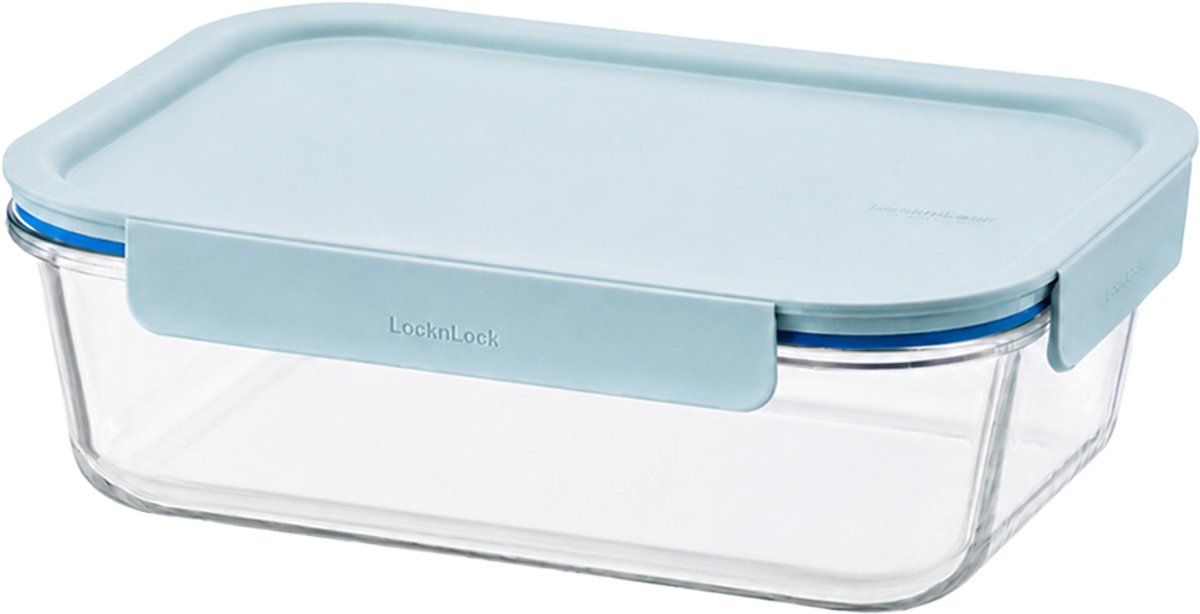Lock&Lock Ovenschaal met deksel - Rechthoekig - 2 liter - 25 x 19 cm - Mint deksel - Luchtdicht - BPA vrij - PFAS vrij - Ovenschotel - Glazen ovenschaal - Plastic deksel