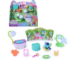Gabby's Poppenhuis - Feeënlandia - Fairylandia - Meerkat's feeënbadkamer 12-delige set met bewegende bubbels en een draaibare stoel