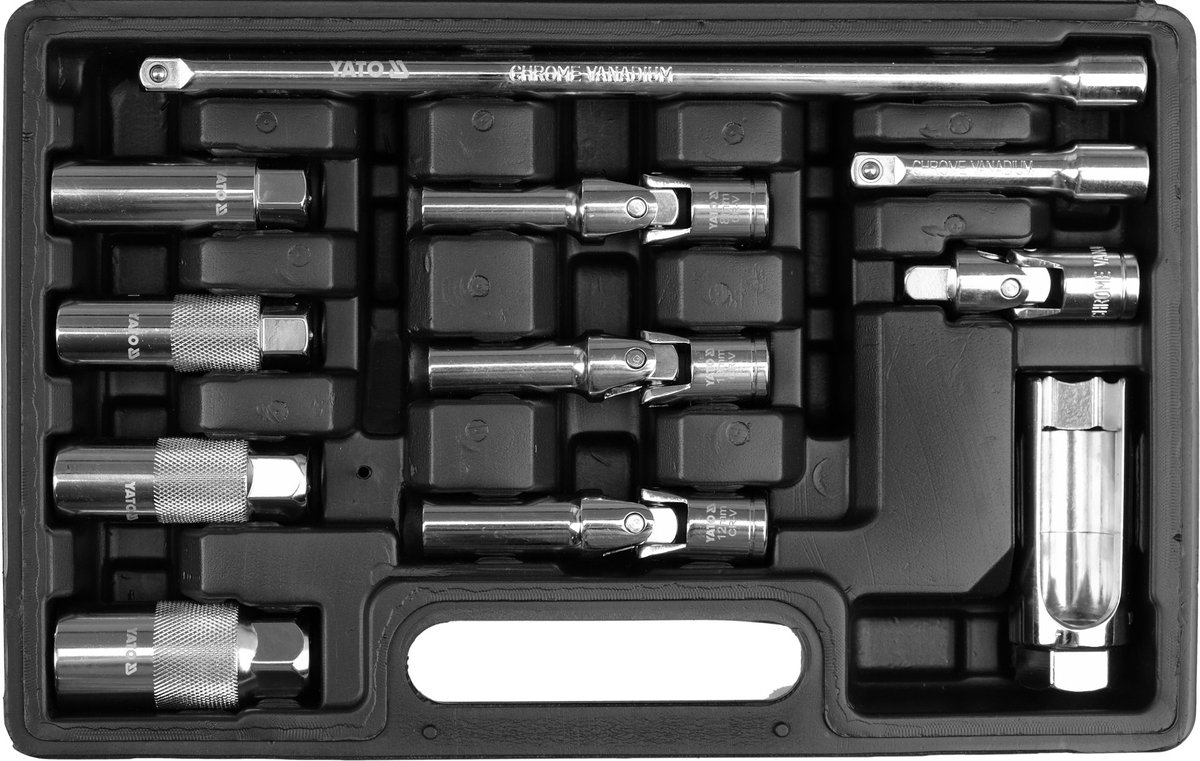 Toya F Serie - Bougiesleutel - 3/8" - CrV Staal - 11 Delig