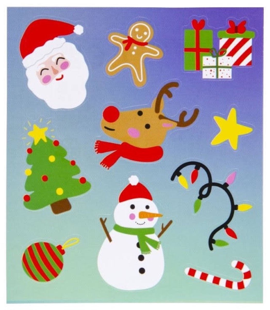 KERST STICKERTJES 12 velletjes - LG - 12 stuks - UITDEEL CADEAUTJE KERST TRAKTATIE - KINDERFEESTJE