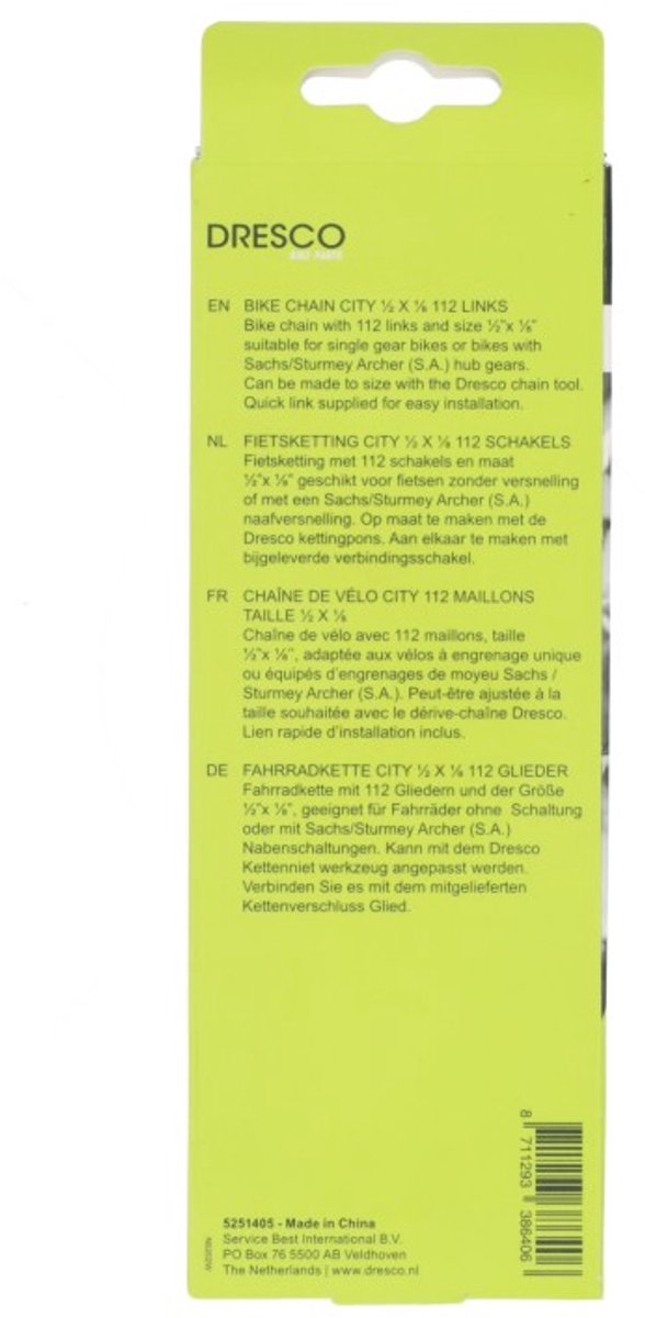 Dresco Fietsketting City 1/2x1/8 112 schakels van Dresco — afbeelding 5