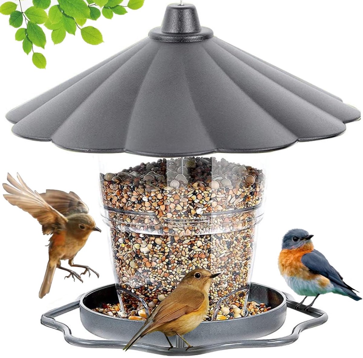 SnelShoppen - Vogelvoederhuis voor Buiten - Stevige Vogelvoederbak met Draad en Dak - Kunststof - Ideaal voor Tuin, Achtertuin en Terras