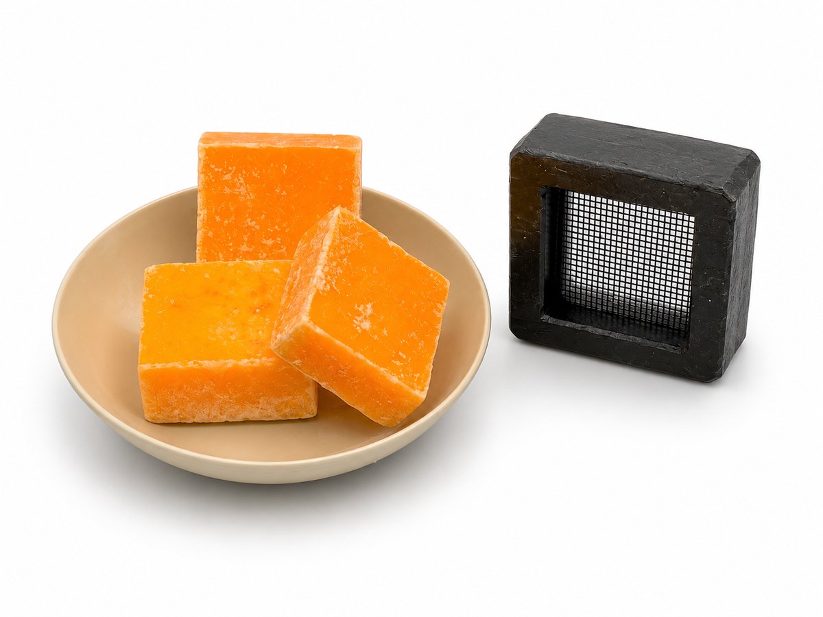 StudioLoes - Startset Amberblokjes Orange - 3 Geurblokjes + Schaaltje + Rasp - Beige schaaltje