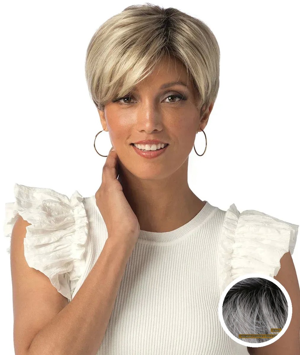 Estetica Designs Synthetisch Haarwerk Ember - Swiss Lace+ Kort Kapsel Chocoladebruin