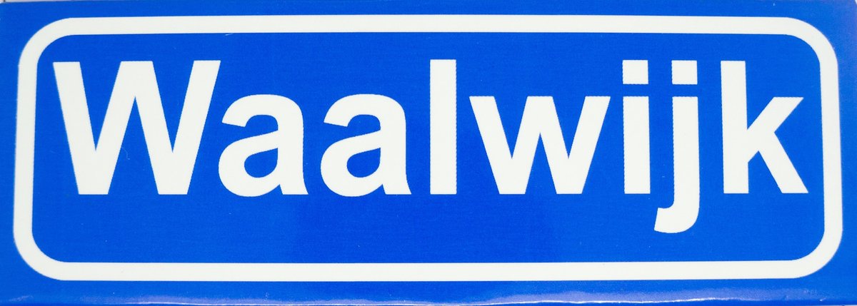 Souv© - koelkast magneet - plaatsnaam bord - kombord - souvenir - koelkastmagneetje - relatiegeschenk Waalwijk