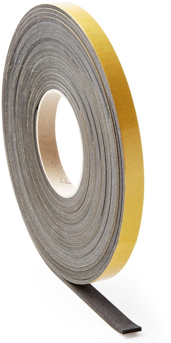 SnelShoppen - Tochtstrip voor ramen en deuren - Zelfklevende afdichting - 8 x 10 mm - 10 m lange gepantserde deurafdichting - Zwart voor energiebespar