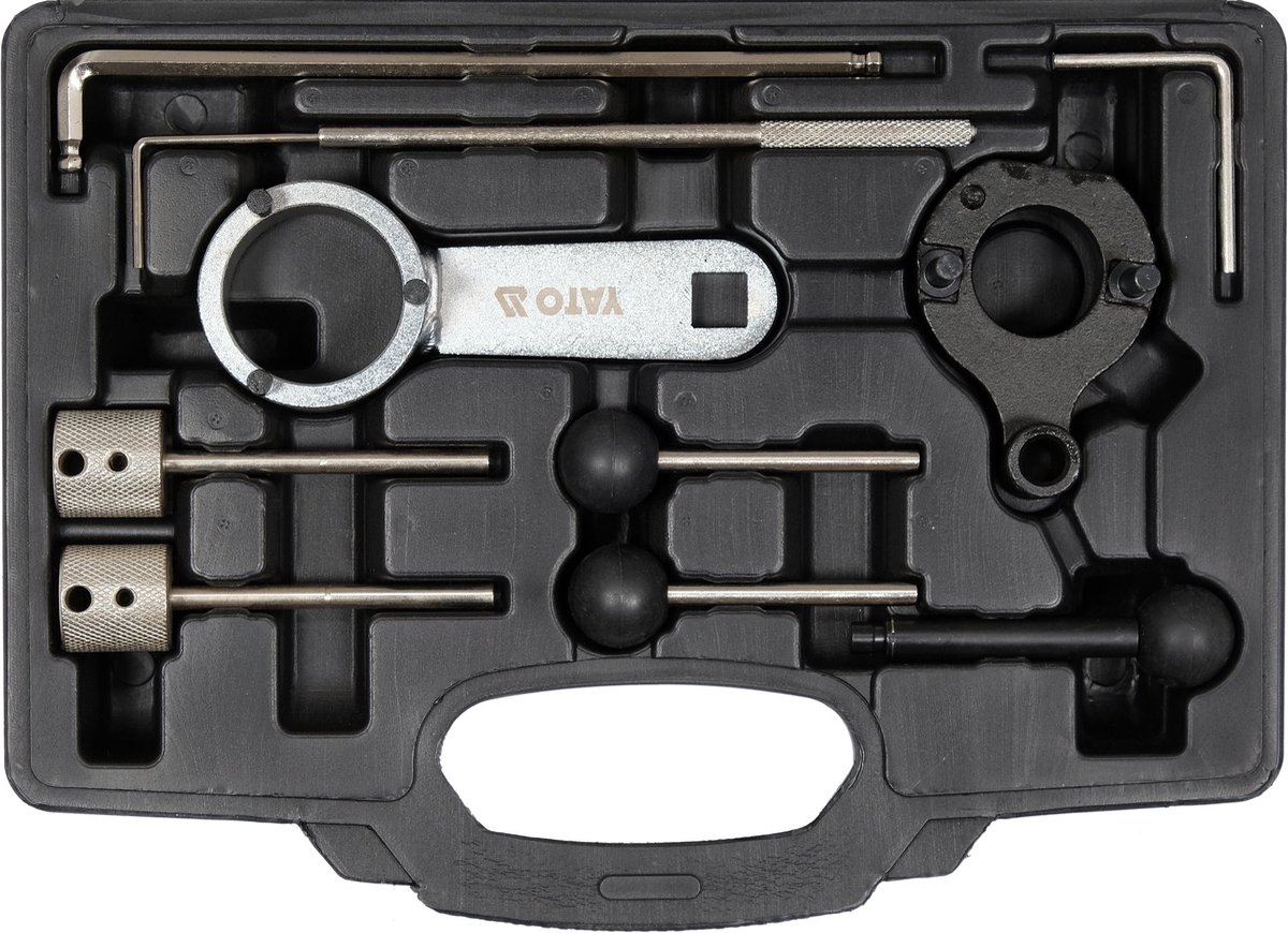 YATO Professionele Distributie Timing Blokkeerset – Voor VAG 1.4, 1.6 & 2.0 TDI CR (Vanaf 2012) – Audi, VW, Seat, Skoda – Gehard Staal – Inclusief Opbergkoffer