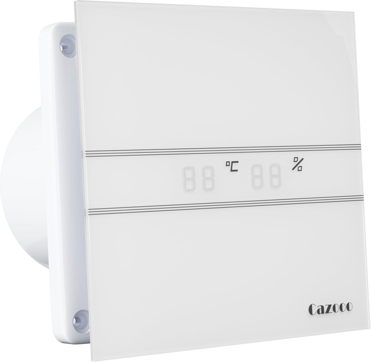 SnelShoppen - Badkamerventilator met Vochtsensor 100 mm, Automatische Muur- en Raamventilator, Stil 31 dB, Nalooptimer, 115 m³/h, Wit, Perfect voor Ba