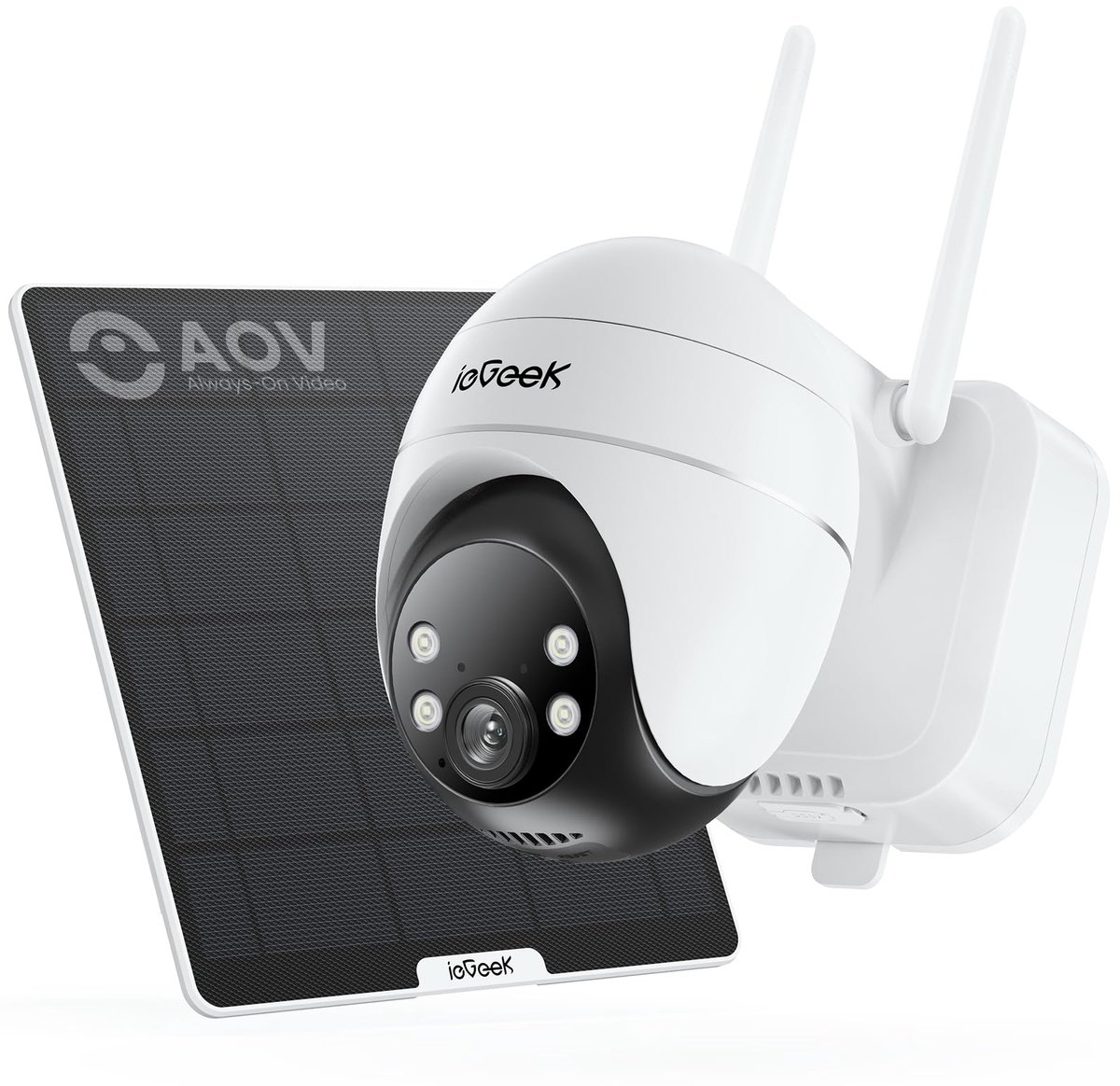ieGeek Draadloze Beveiligingscamera Buiten - 2K 360° PTZ - Bewakingscamera met 5W Zonnepaneel - 24/7 Opname en Auto-Tracking - 9000mAh Accu - 30m Nachtzicht - 2,4GHz WiF