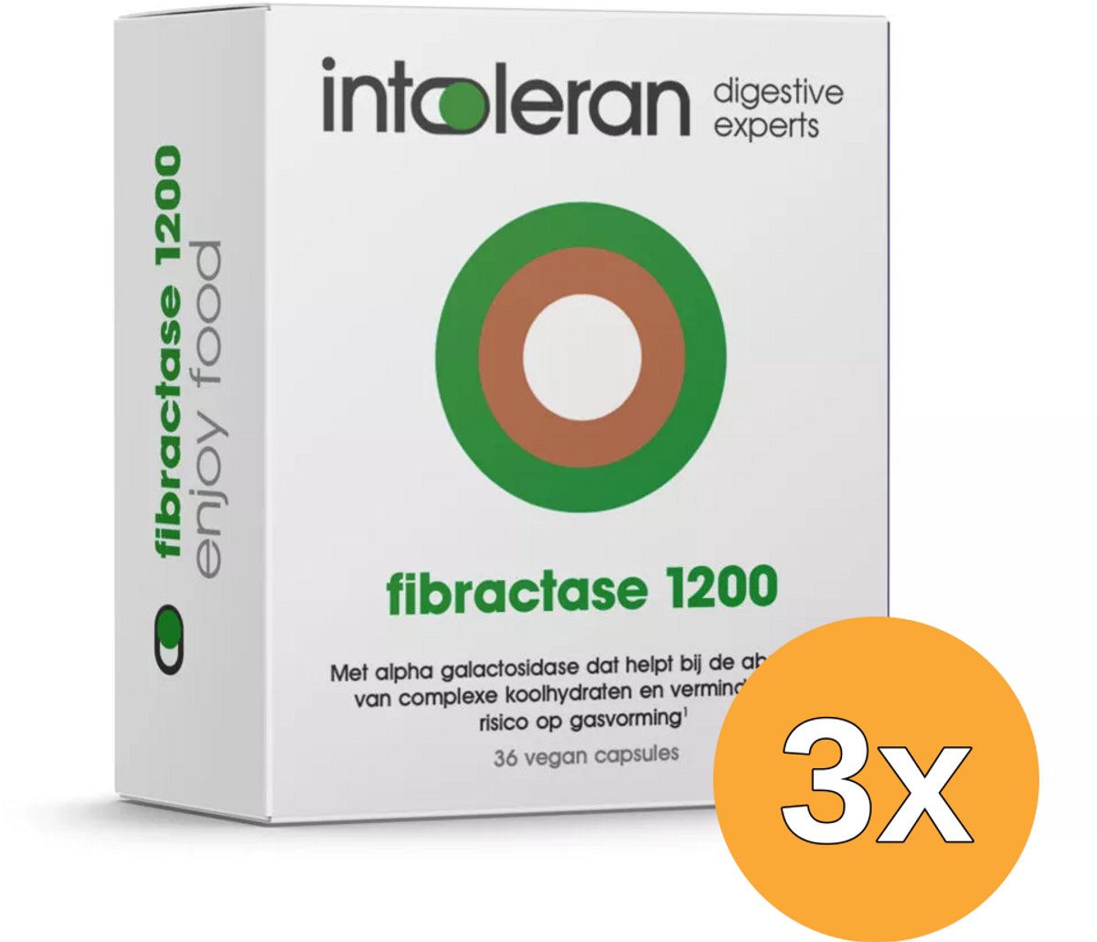 3x Intoleran Fibractase forte (36 capsules)