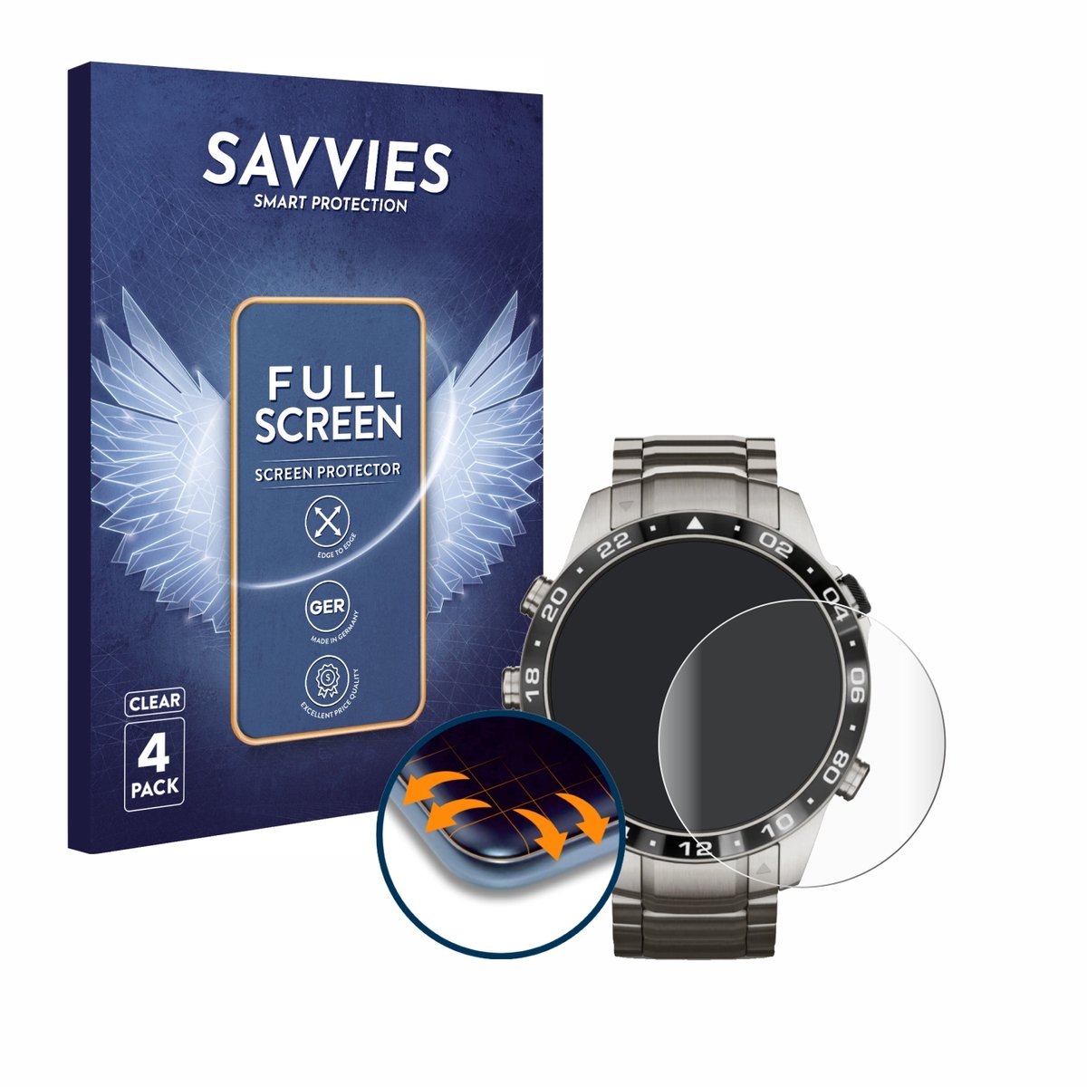 Savvies - Screenprotector voor Garmin Marq Aviator Gen 2 - Folie Beschermfolie transparant volledig dekking 4 Stuks