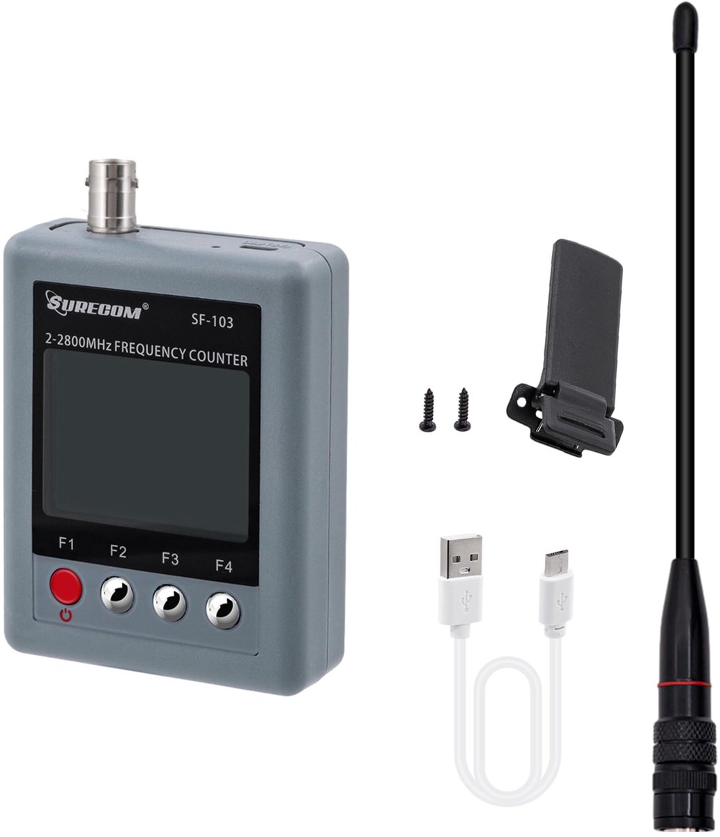 SnelShoppen - Mcbazel Surecom Frequentieteller - Digitale Frequentie Meter voor Radio, Antenne, en Elektronica - Nauwkeurig, Compact, Ideaal voor Hobb