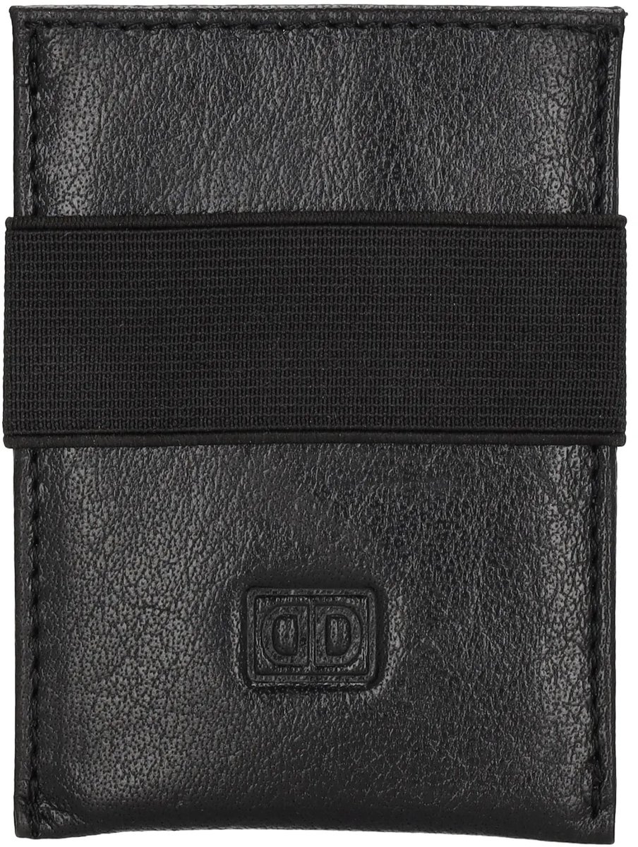 Double-D leren Creditcard houder etui - Pasjeshouder - Zwart