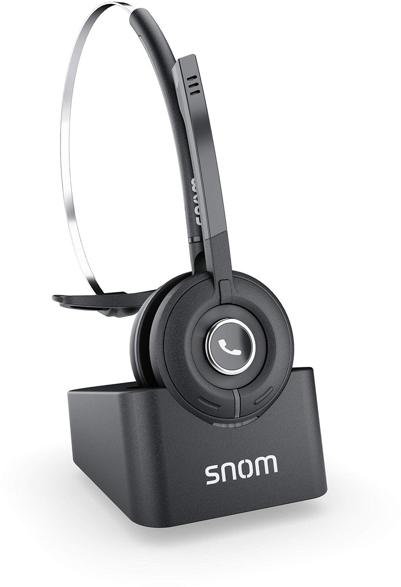 SnelShoppen - DECT Headset A190 met Ruisonderdrukking, Stand-Alone of Gepaard, Bereik tot 300m, Multi-Cell Setup, Ideaal voor Thuis en Kantoor