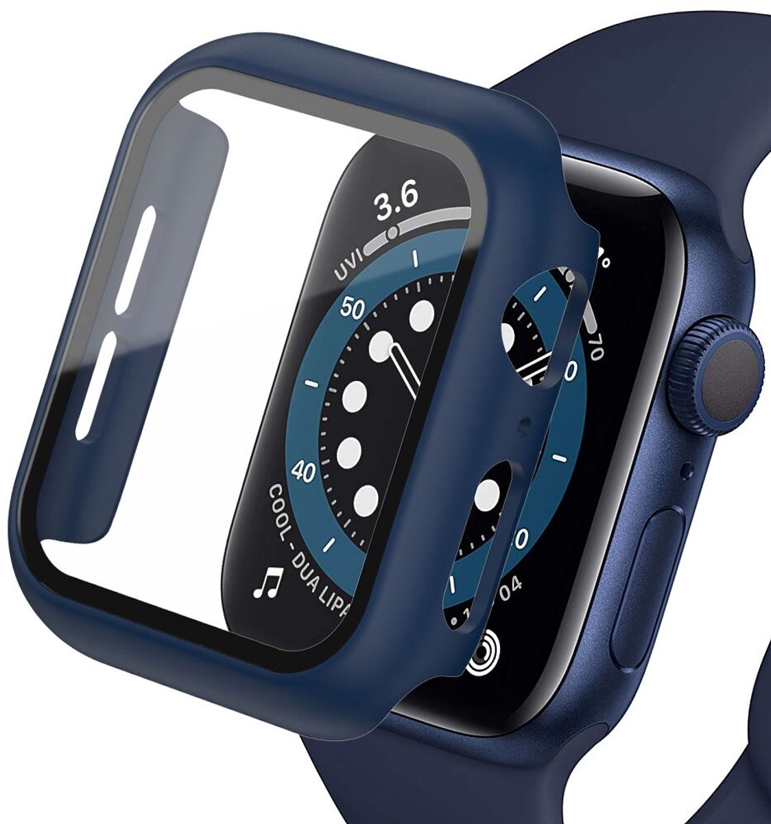 DrPhone FC3 - 360° Cover - Volledige Hoes + Ingebouwde Screenprotector - Geschikt Voor Apple Watch 7/8/9 45mm Blauw