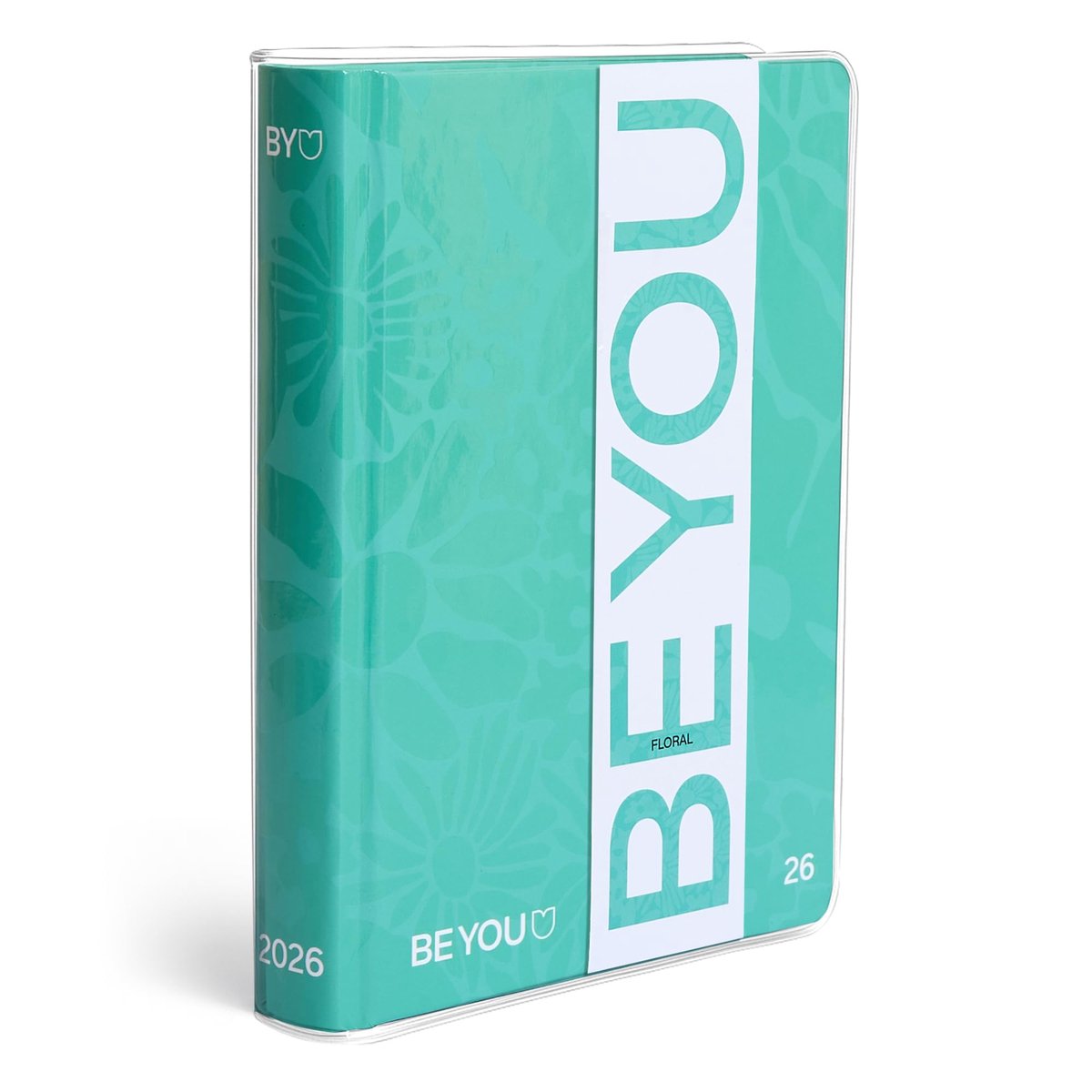 SnelShoppen - BE YOU Schoolagenda 2025-2026, Bloemen Patroon, Easy Formaat 12,5 x 16,5 cm, Kalender 12 Maanden, Transparante Envelop, Dagboek met Stic