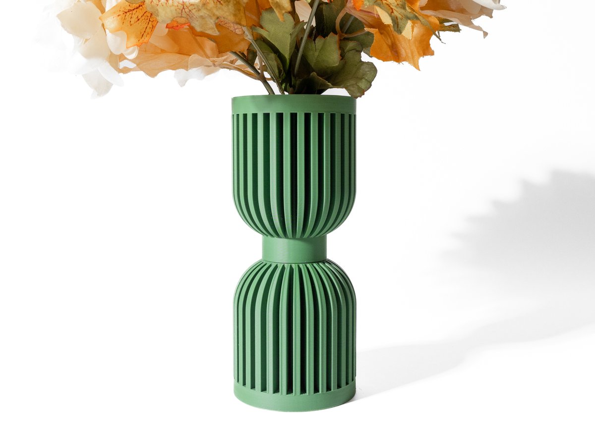 Skushy Vaas Lira - Geschikt voor Bouwbloemen - Japandi Designvaas voor Droogbloemen en Kunstbloemen - Sculpturale Decoratieve Vaas - Moderne Woondecoratie