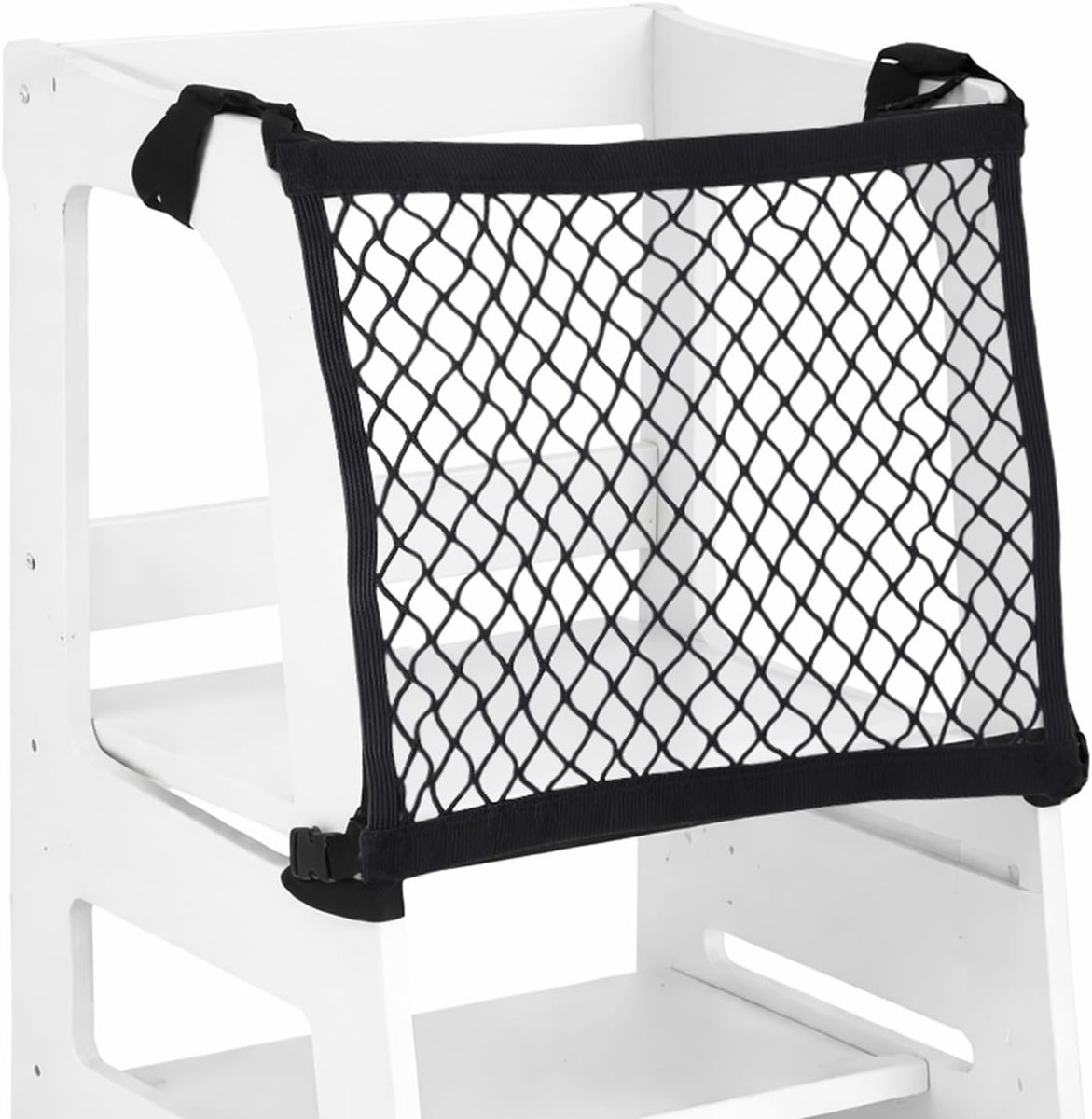 SnelShoppen - Toddler Stand Tower Safety Net - 4 Zijdige Mesh Net Bescherming voor Leer Toren - Verstelbare Bandjes - Veiligheidsaccessoire voor Kinde