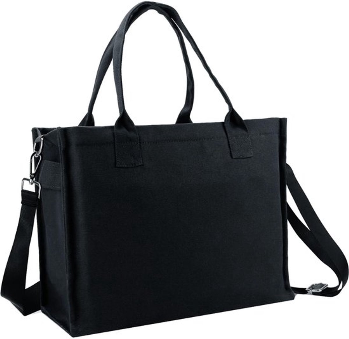 Draagtas grote laptop - Canvas tas - Crossbody tas - Handtas met rits - Reistas - 2 zijzakken - 1 ritsvak - 1 computervak