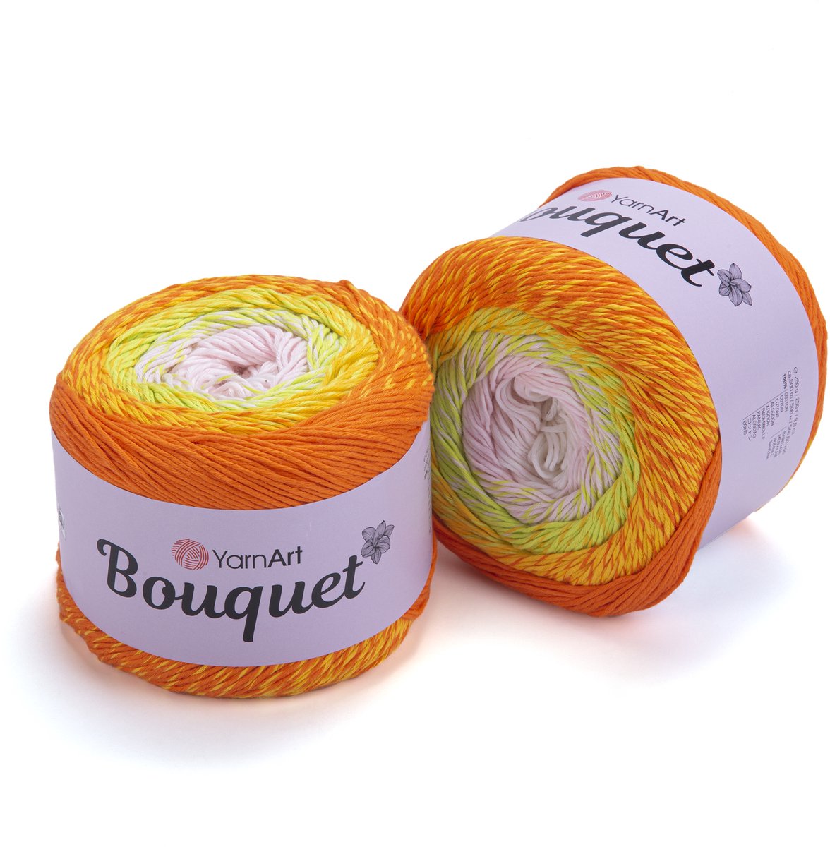 YarnArt Bouquet Verloopgaren (Gradient Cake) - 100% Katoen - voor Haken en Breien - 250g / 500m - Kleur 714
