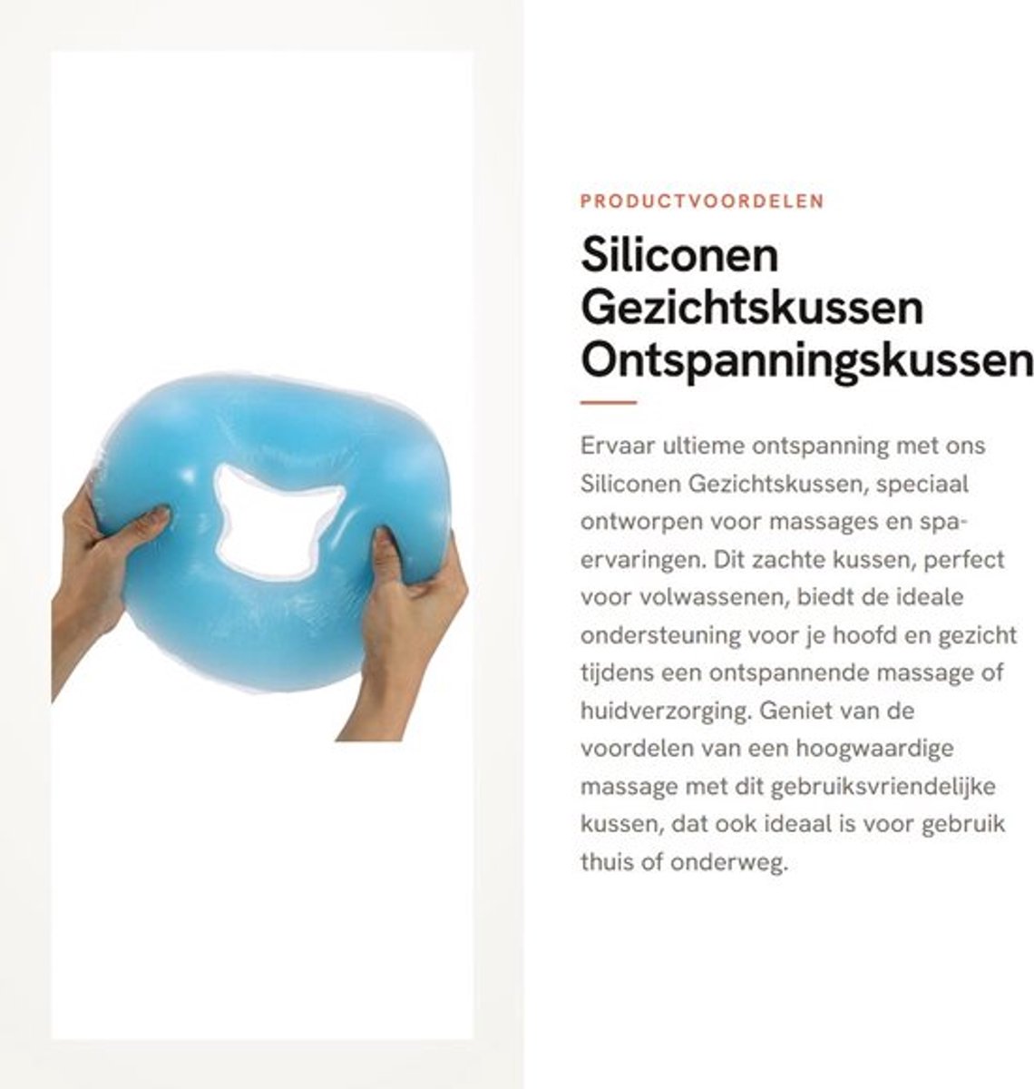 Gezichtskussen Zacht Siliconen - Massagekussen - Ontspanningskussen - Hoofdsteun - Draagbaar - Ideaal voor Schoonheidsbed - Hoofdkussen